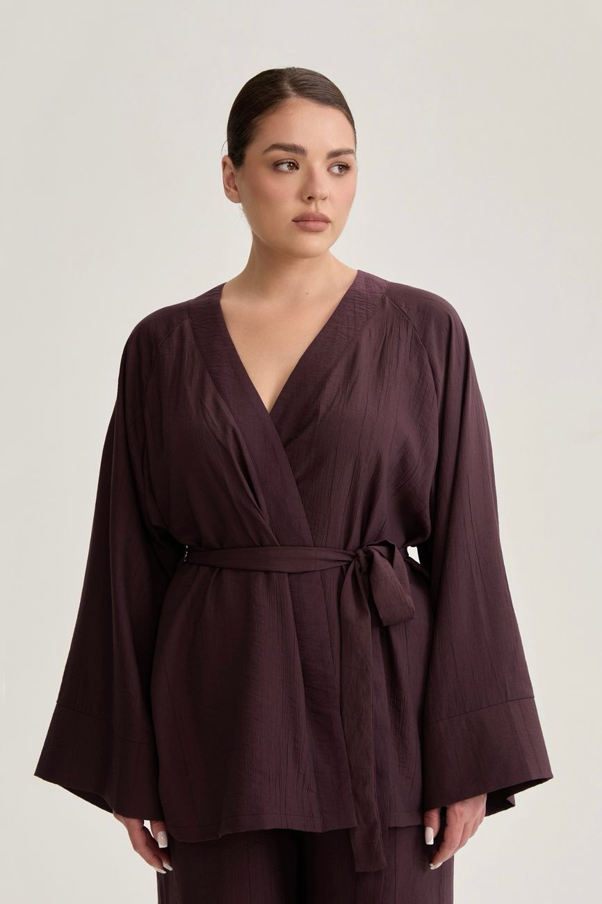 Кимоно из жатой вискозы, трюфель