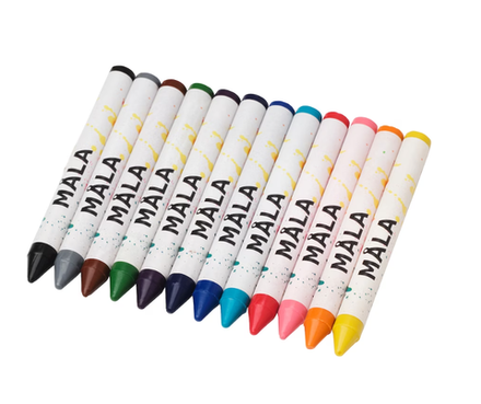 МАЛА MАLA Набор восковых мелов 12 шт, разные цвета