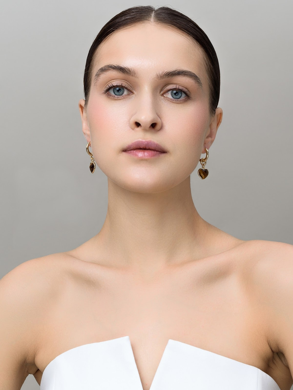 Серьги "Whale Amour" gold тигровый глаз