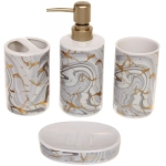 Набор для ванной из 4-х предметов керамический «Петра» серый