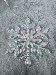 Елочное украшение Снежинка 9 см., акрил, Christmas DeLuxe (13092)