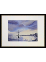 Картина авторская акварельная в паспарту 21х30 см на стену для интерьера "Севастополь"