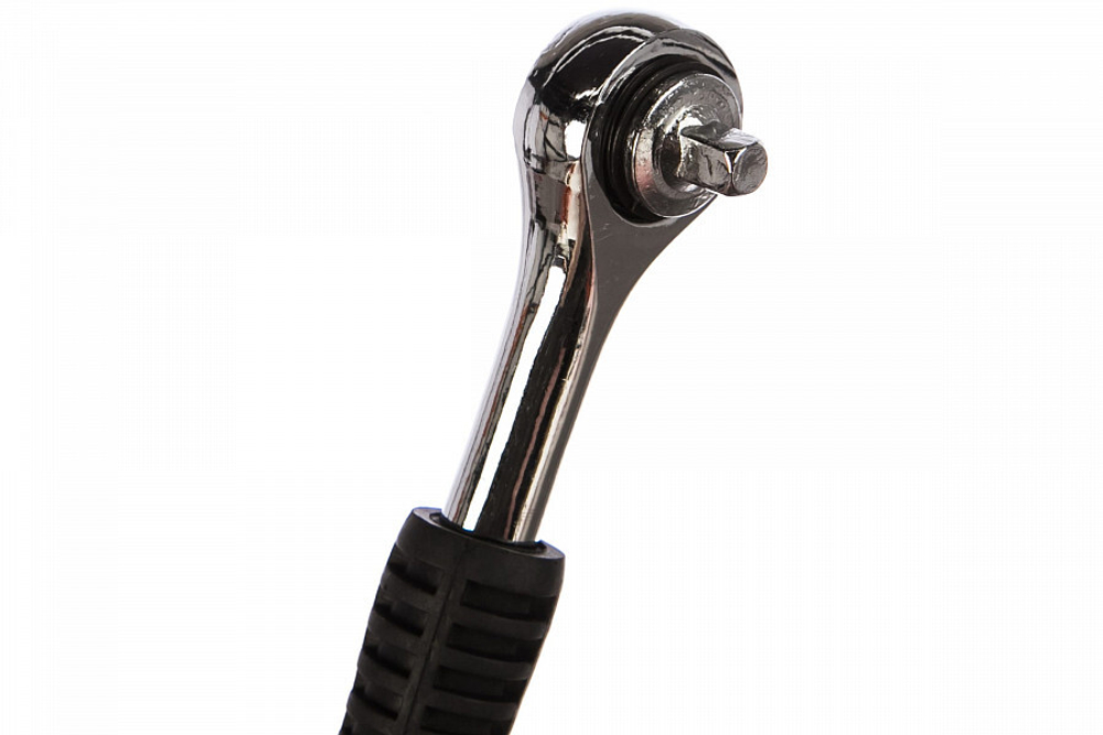 КЛЮЧ-ТРЕЩОТКА КВАДРАТ 1/4 39 ЗУБОВ ПЛАСТИКОВАЯ РУКОЯТКА СОЮЗ 1045-15-R1/4C