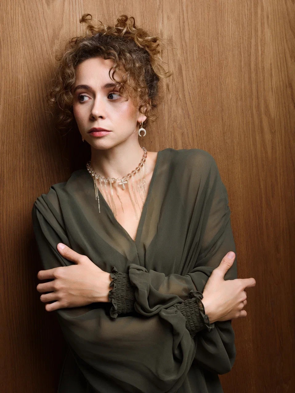 Серьги "Sun and moon" Gold