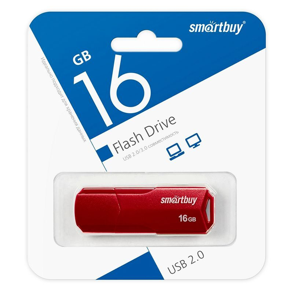 USB карта памяти 16ГБ Smart Buy Clue (бургунди)