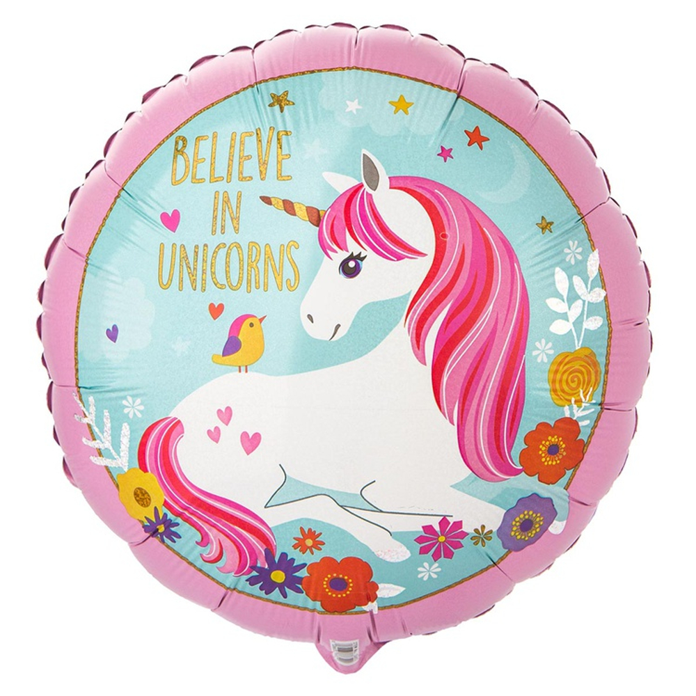 Шар Фольгированный Единорог Нежный голография (Ассорти)