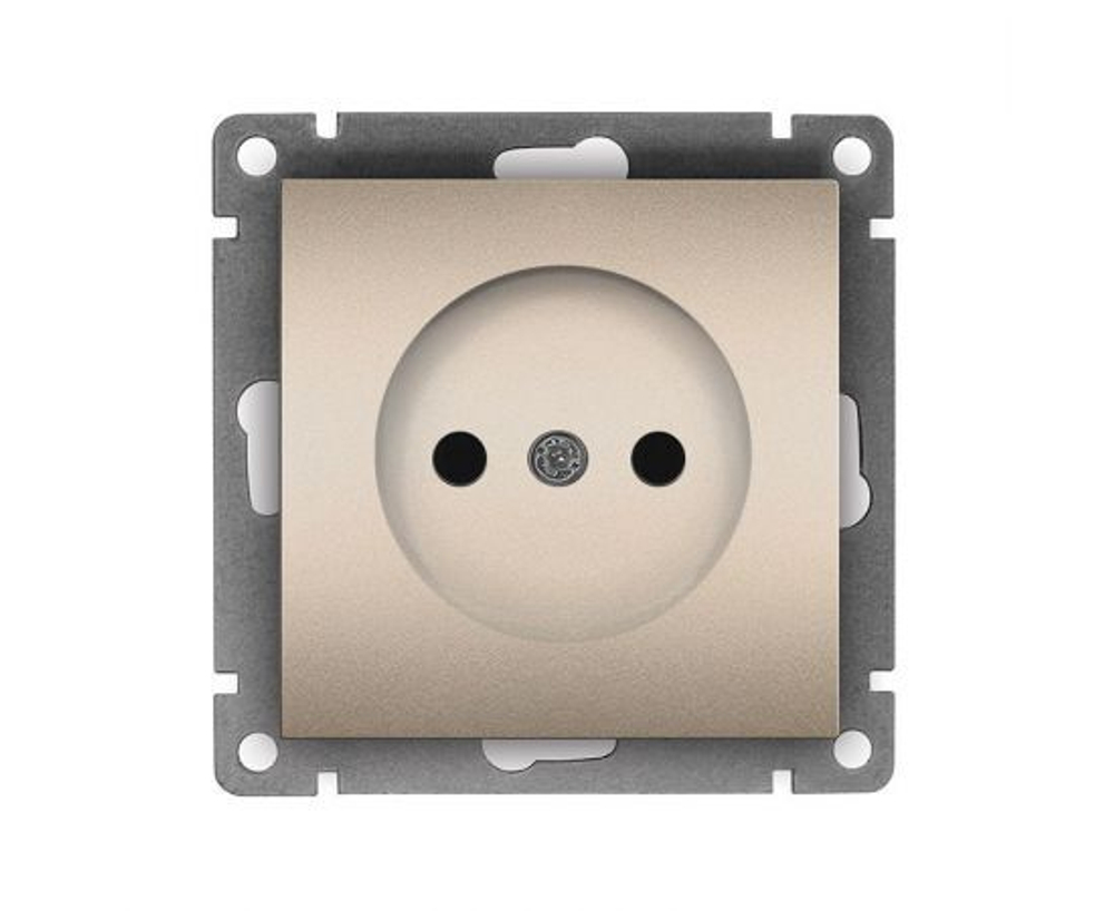 Одноместная розетка UNIVersal серия афина б/з, с/у, 16а, 220в, шампань еврослот A0022-Br