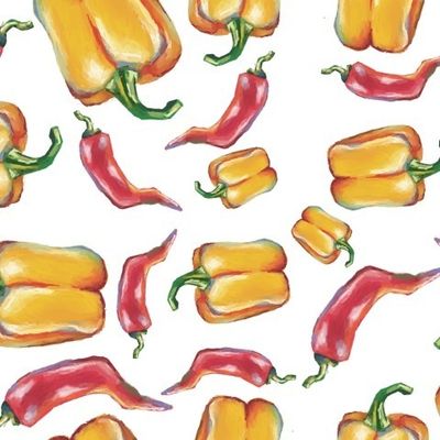 Chili peppers seamless pattern and quality illustration