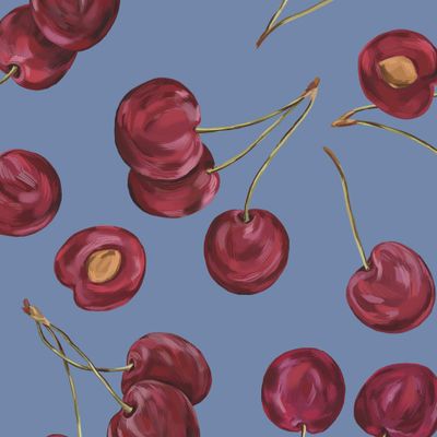 Спелая черешня (голубой)