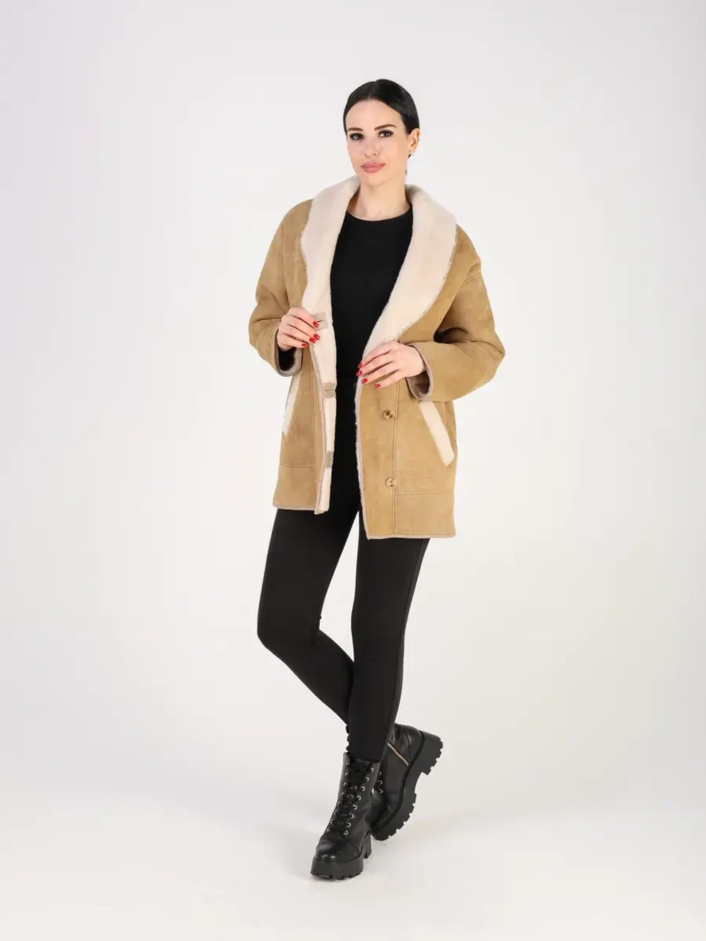 Дубленка зимняя натуральная оверсайз