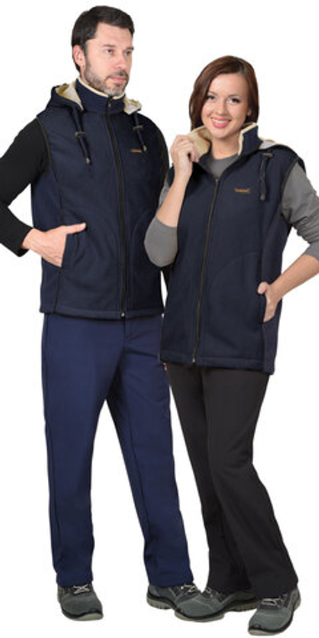 Жилет "Техно" (флис дублированный) синий (ЧЗ)