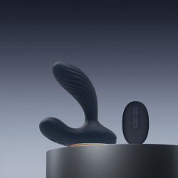 Темно-синий вибромассажер простаты Vick Neo 2 c функцией нагрева и пультом ДУ