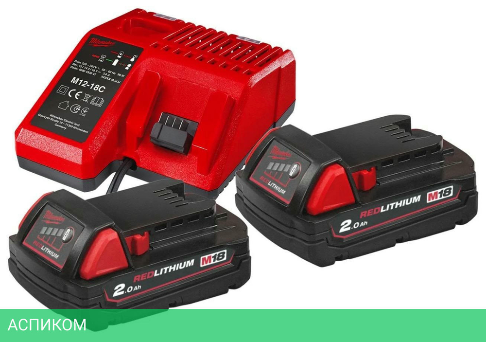 Аккумулятор с зарядным устройством для инструмента Milwaukee M18 NRG-202 (4933459213)