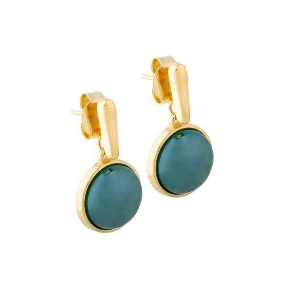 Серьги Possebon Pearl green agate A1995.17 G/G