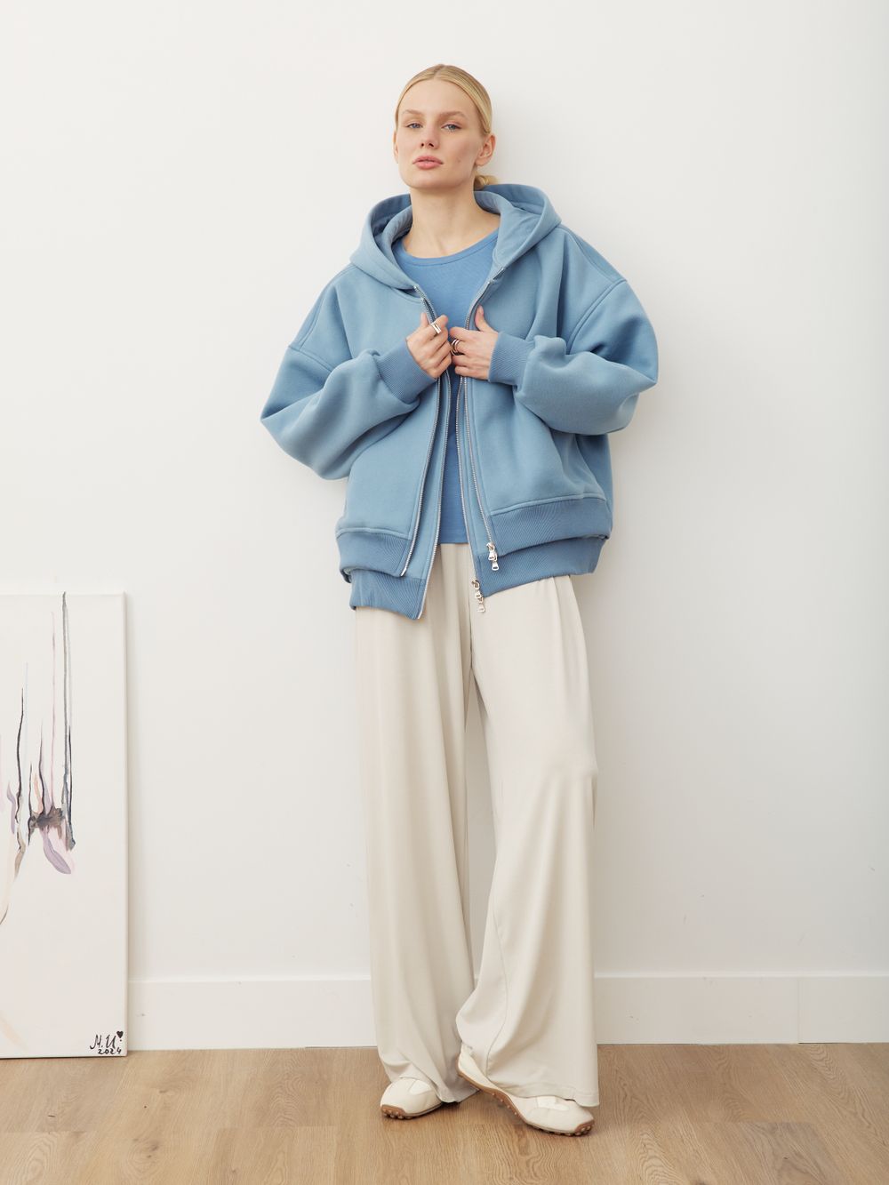 БОМБЕР-ОЛИМПИЙКА ВИНТАЖНЫЙ СИНИЙ