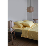 Простыня на резинке из стираного перкаля светло-желтого цвета из коллекции essential, 200х200х30 см