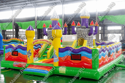 Надувной батут "Средневековье" 8*8*5 м, с цветным полом и стенами