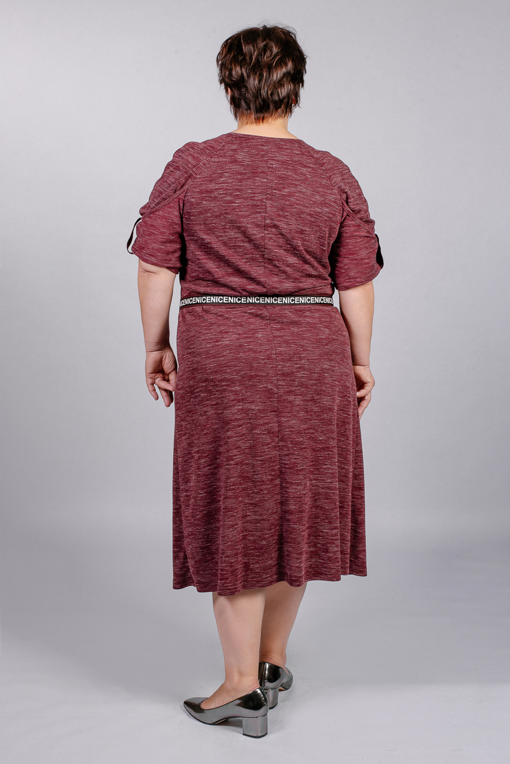 Трикотажное платье 2866АП, вишневый #95В052866АП