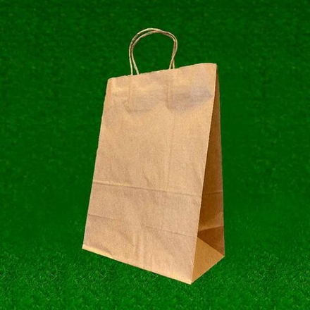 Пакет подар. бумажн. 35*26*15 см, 90 гр/м2 крафт без рисунка, крученые ручки