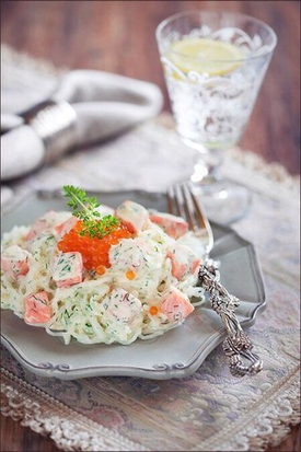 Ширатаки с лососем в сливочном соусе