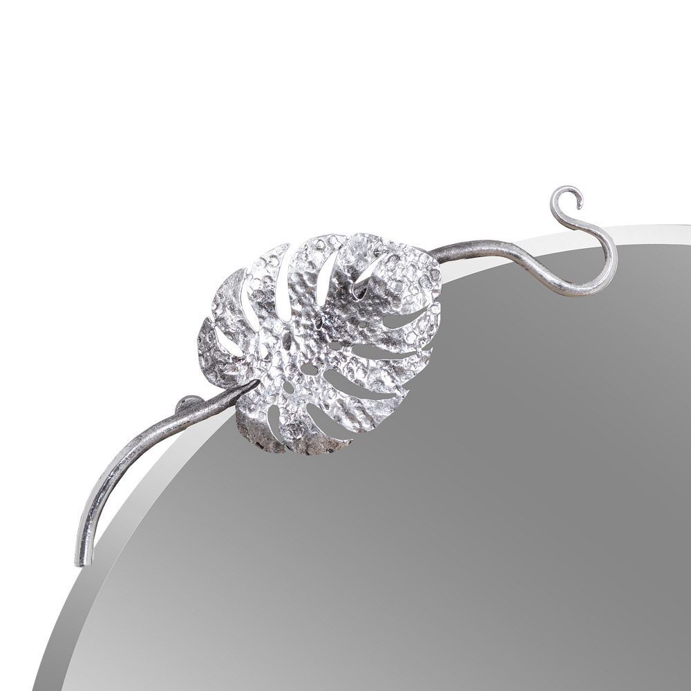 Зеркало настенное Monstera Deliciosa (Монстера) Античное серебро