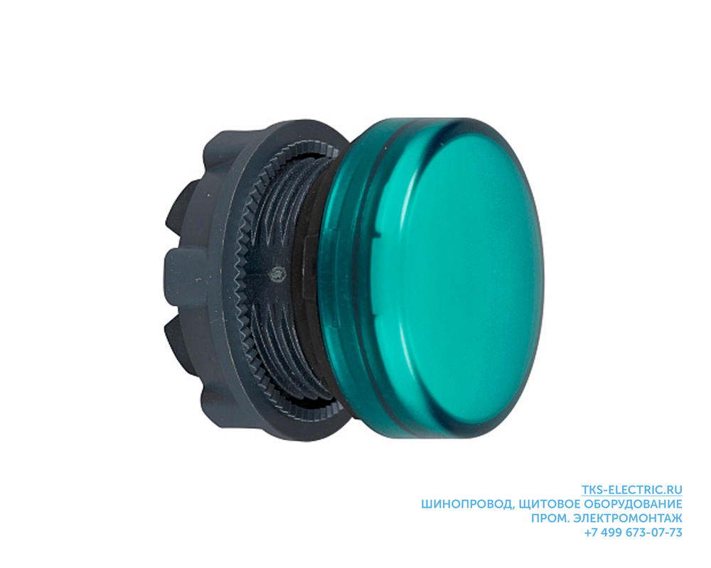 Schneider Electric XB5 Головка сигнальной лампы 22мм зеленая (ZB5AV03)