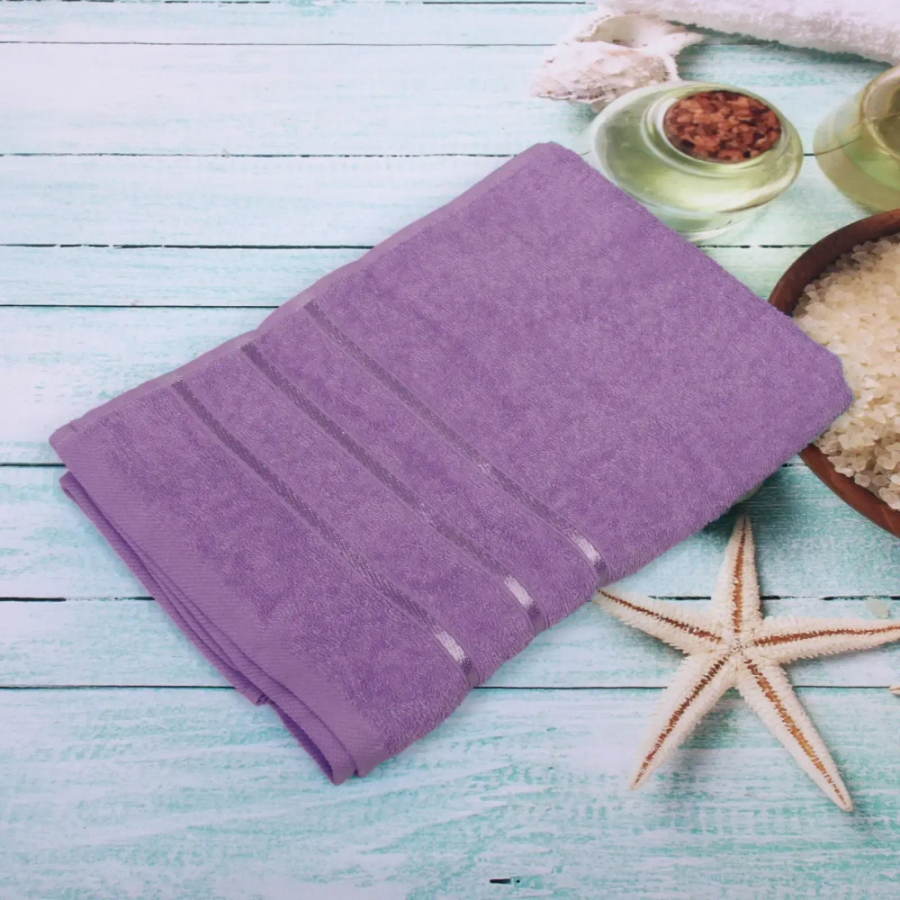 Полотенце махровое 70*140см «LUNA» цвет сиреневый 10250 плотность 360гр/м2 с петелькой-подвесом