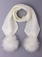 Шарф зимний вязаный с помпонами для детей