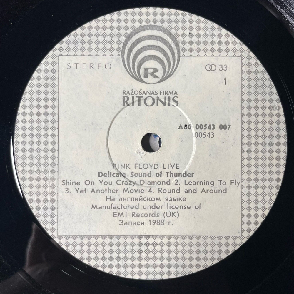 Винтажная виниловая пластинка LP Pink Floyd Delicate Sound Of Thunder (СССР 1990) Рижский Завод