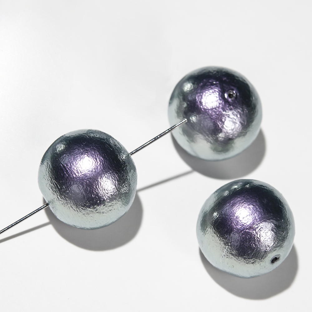 Хлопковый жемчуг, оттенок "Rich Gray", шар 20мм, сквозное отверстие