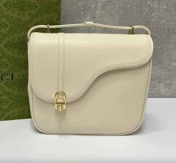 Кожаная сумка через плечо Gucci белый
