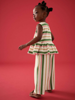 Топ и брюки в комплекте для девочки Next E51-371, Бежевый, Зеленый