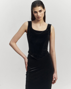 Юбка макси из бархата