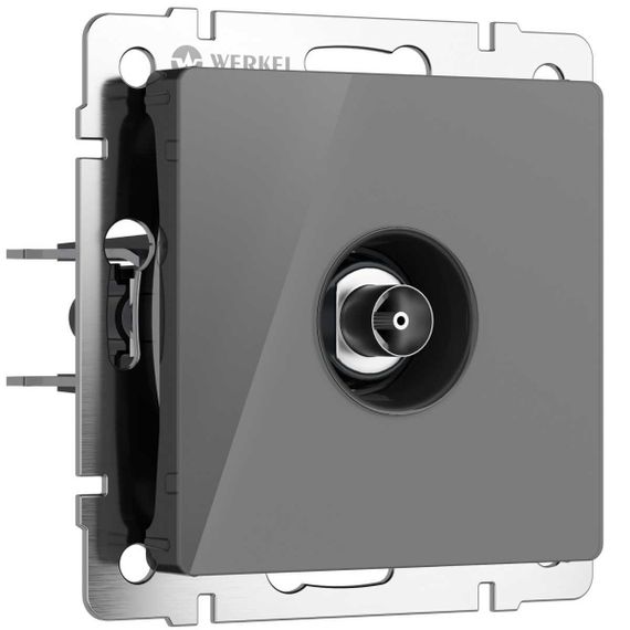 ТВ-розетка Werkel оконечная графит акрил W1183044 4690389197550