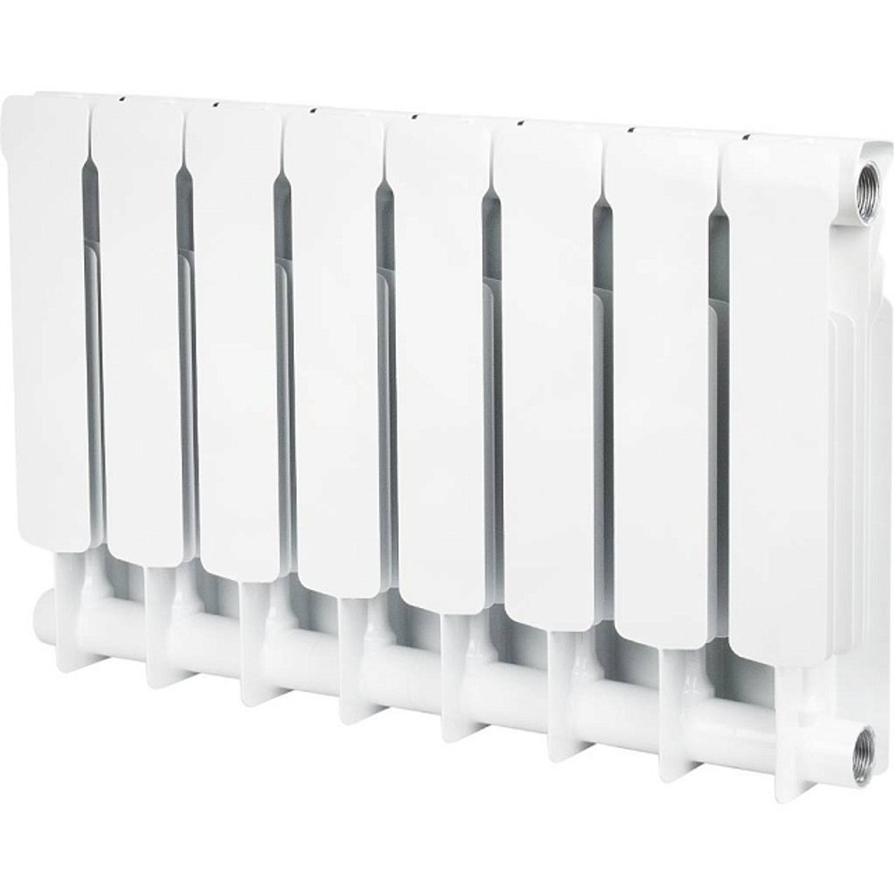 Радиатор биметаллический STOUT Space 350 - 8 секций (подключение боковое, цвет белый)