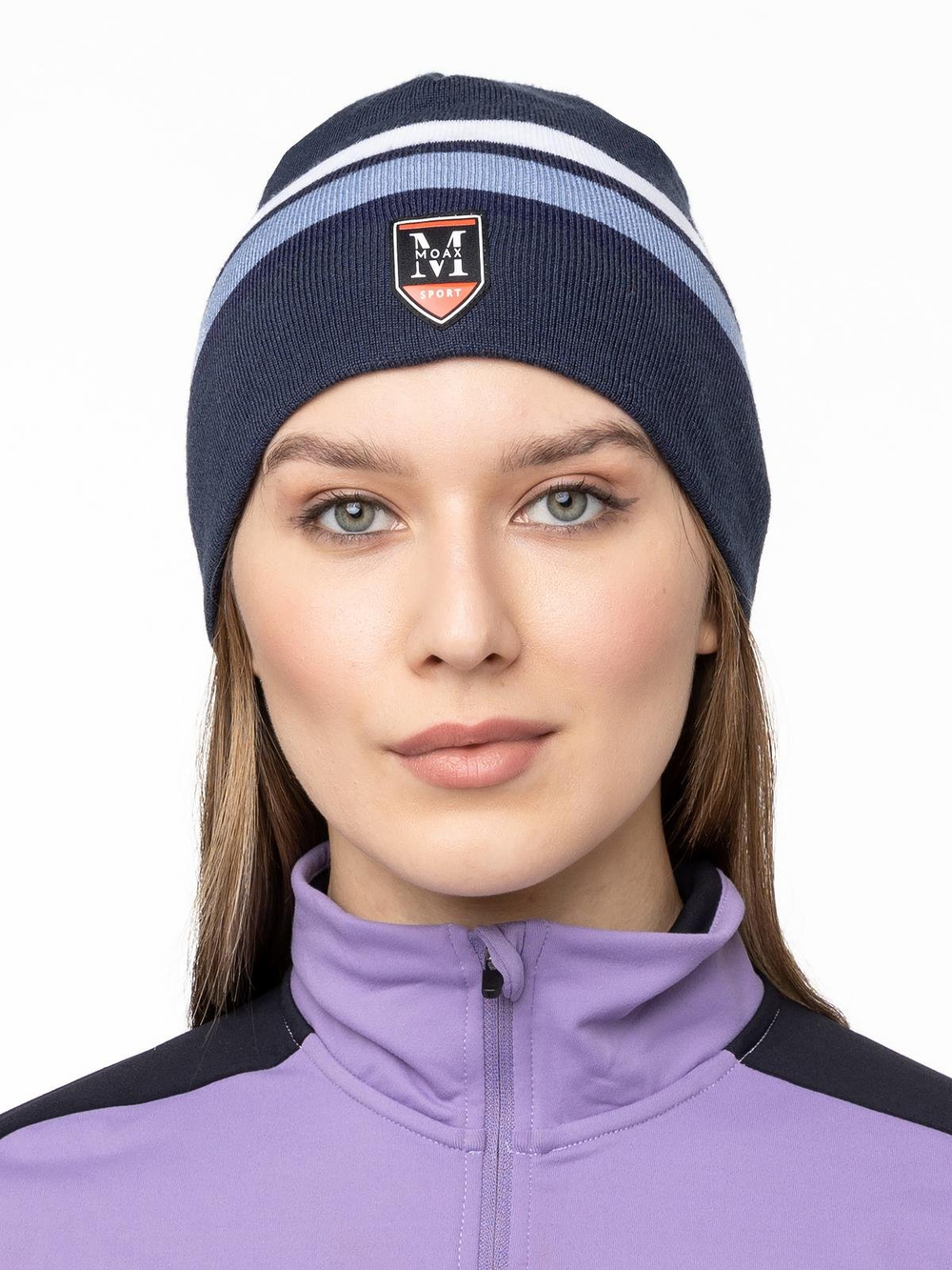 Шапка MOAX Tradition Sport stripe, серо-синий 23575-72100