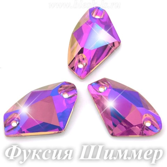 Пришивной галактик Dongzhou с 2 отверстиями, Фуксия Шиммер (гал.12х19 мм) DZ
