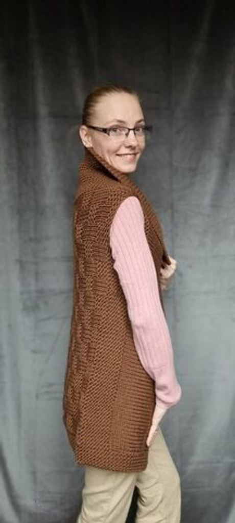 МК Жилет, пряжа MEGA MORBIDONE от фабрики RIAL FILATI