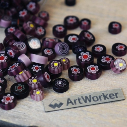 Миллефиори фиолетовый микс, 100 гр