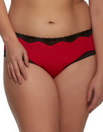 Трусы-хипстеры с контрастной кружевной отделкой (Размер: M) (Цвет: серый)