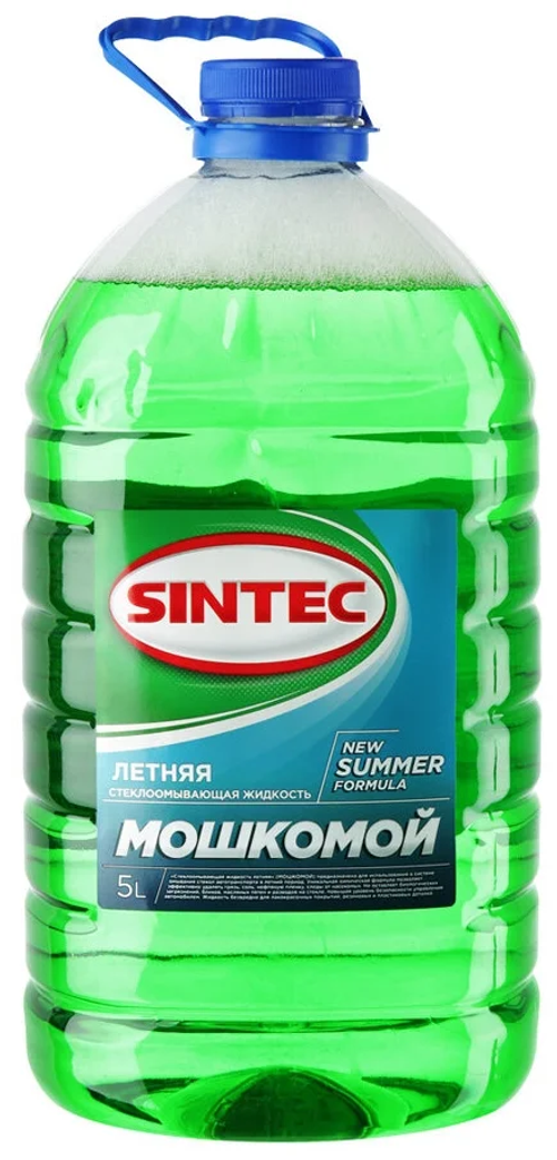 Стеклоомывающая жидкость летняя Sintec Мошкомой, ПЭТ, 5л