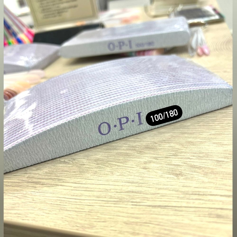 Пилка для ногтей на вспенке OPI ЛОДКА 100/180 серая (25шт.)