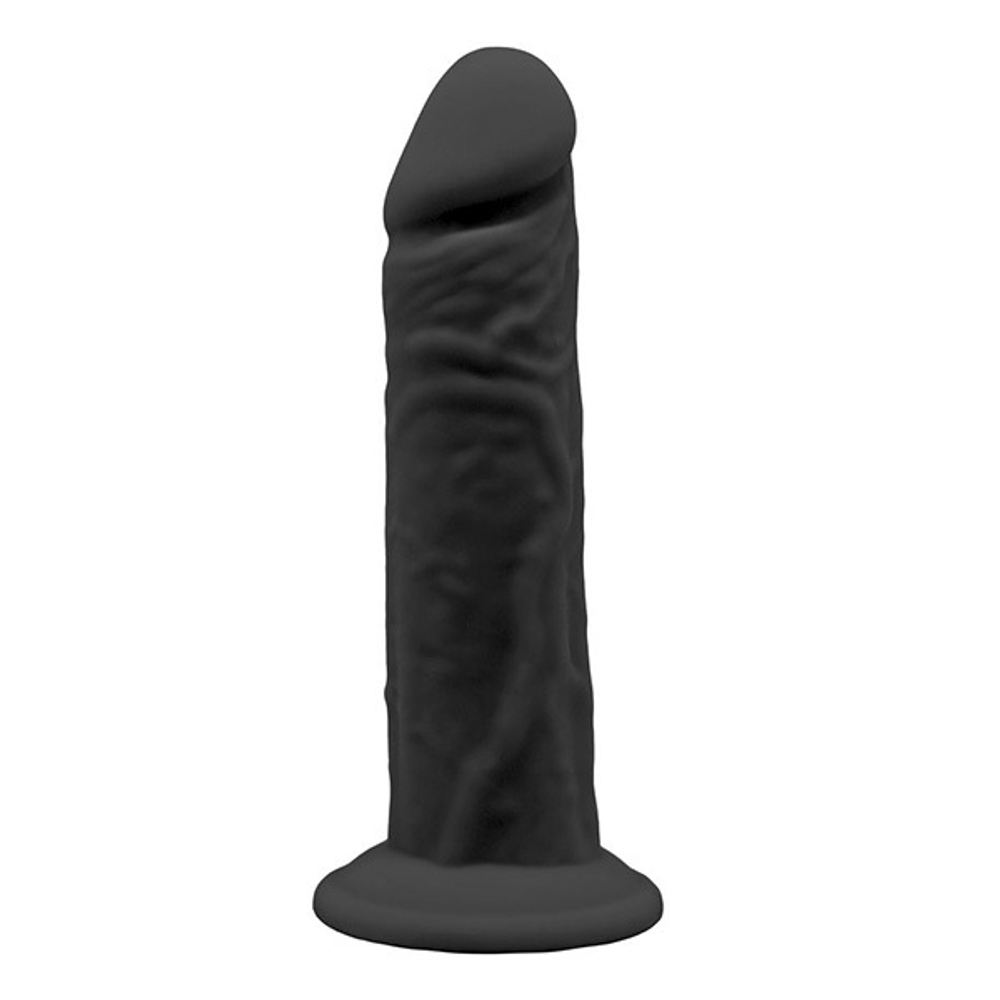 Черный фаллоимитатор 17,7см на присоске SilexD Premium Silicone Dildo 7" Model 4