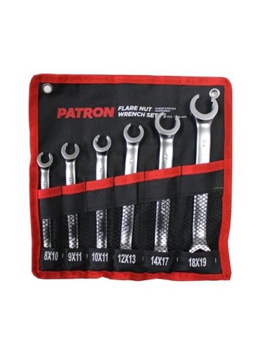 Набор ключей разрезных 6 пр. (8x10,9x11,10x11,12x13,14x17,18x19мм), на полотне PATRON P-5066P