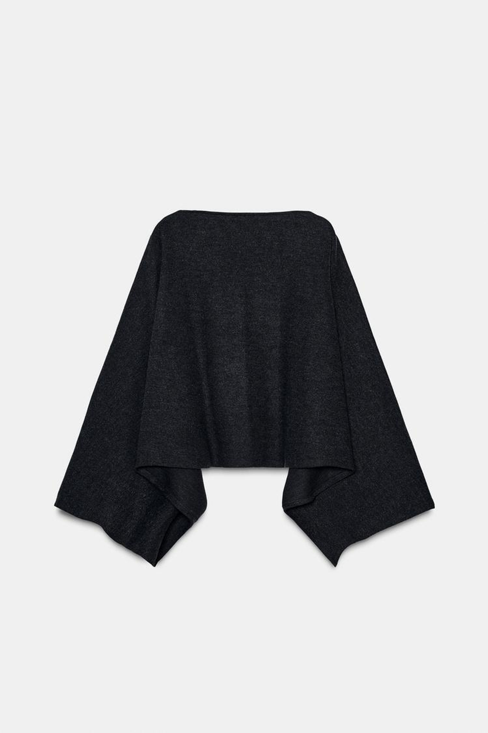 ZARA МЯГКАЯ НАКИДКА АСИММЕТРИЧНОГО КРОЯ, ТЕМНО-СЕРЫЙ