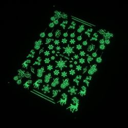 1829 Наклейки снежинки флуоресцентные