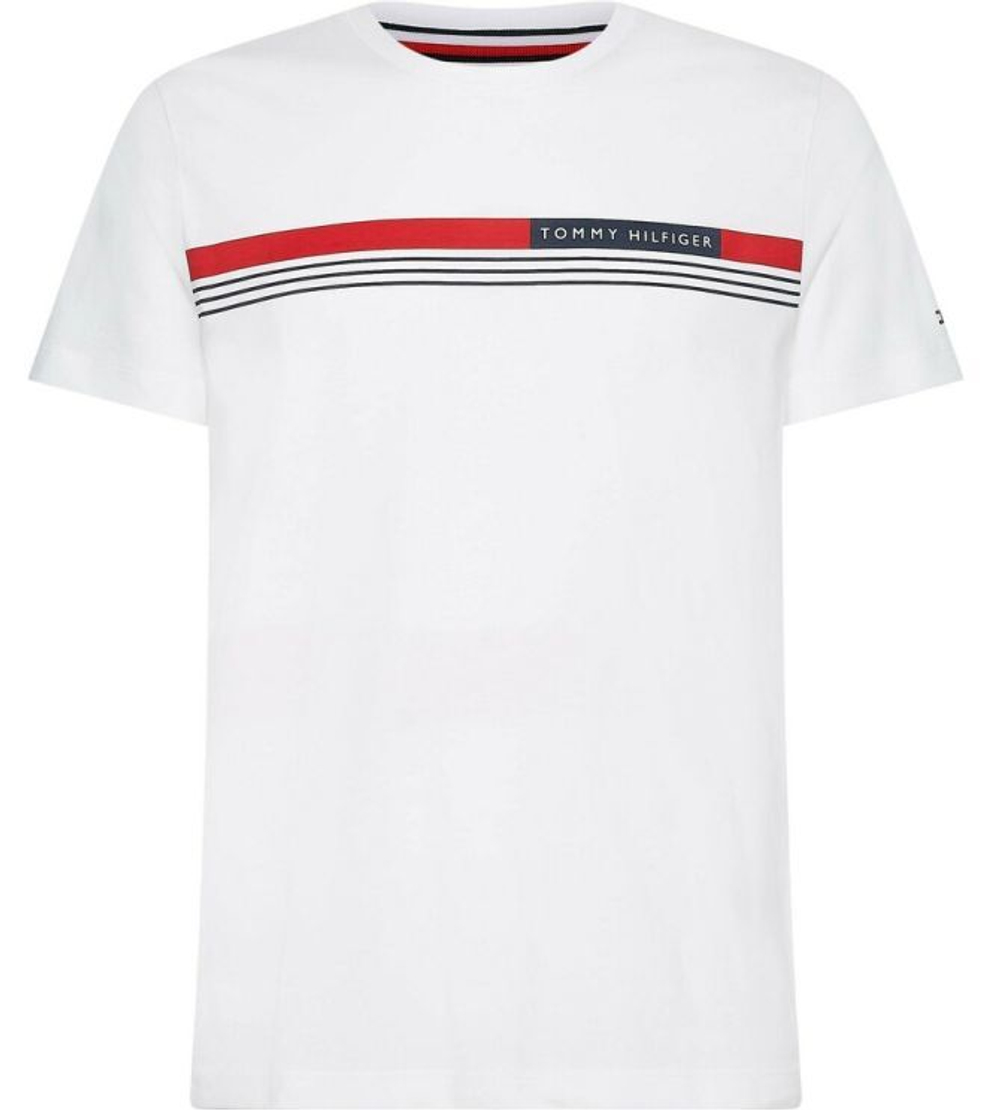 Футболка мужская теннисная Tommy Hilfiger Corp Chest Front Logo Tee - white