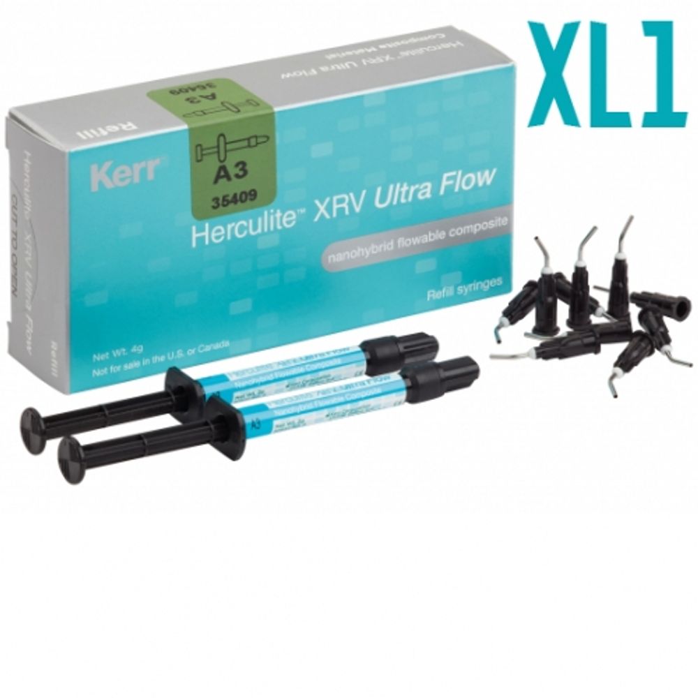 Herculite XRV Ultra Flow цв.XL1 (отбеленный) (2шпр.х2г, насадки-20шт.)