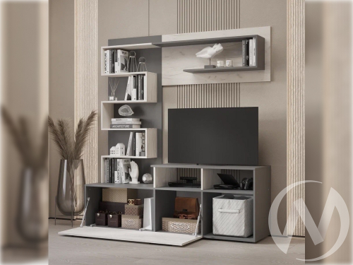 Гостиная Евро (графит/дуб крафт белый)