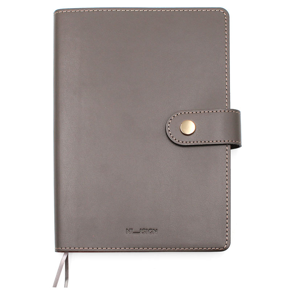 Ежедневник недатированный Deli А5, 240 страниц, кожзам, на кнопке, ассорти